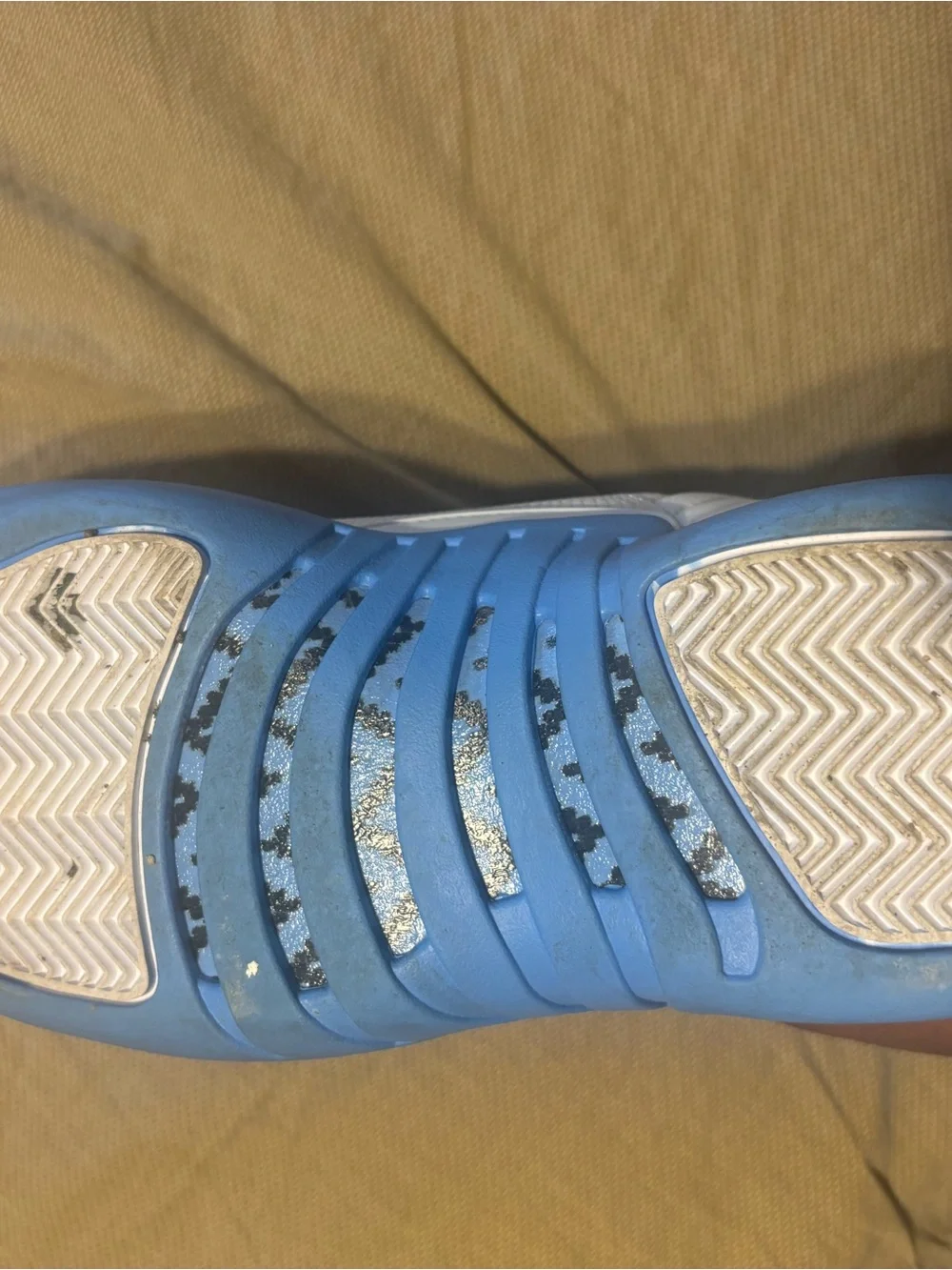 Jordan Men’s White with Light Blue High-Top Sneakers